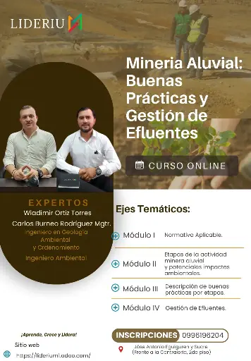 Minería Aluvial: Buenas prácticas y gestión de efluentes 
